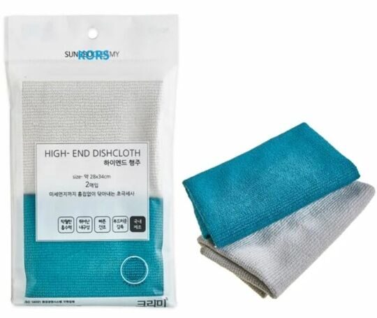 SUNG BO CLEAMY Мочалки для мытья посуды ( 32 х 28 ) VISCOSE RAYON DISHCLOTH 2PC  2шт